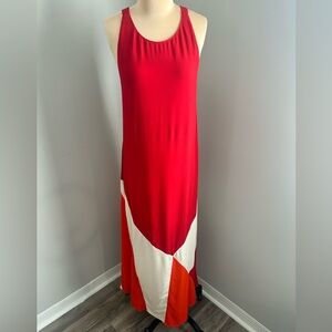 Mister Zimi Red and White Maxi Dress - Connie dress in Ember 100% Viscose
